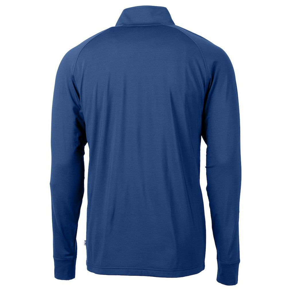 New England Patriots Cutter & Buck Adapt Eco Knit Stretch Recycled Quarter-Zip Throwback Pullover Top Royal - NFL