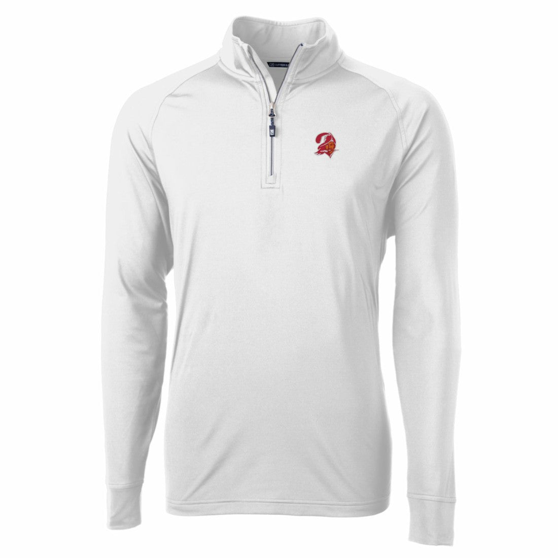 Tampa Bay Buccaneers Cutter & Buck Adapt Eco Knit Stretch Recycled Quarter-Zip Throwback Pullover Top White - NFL