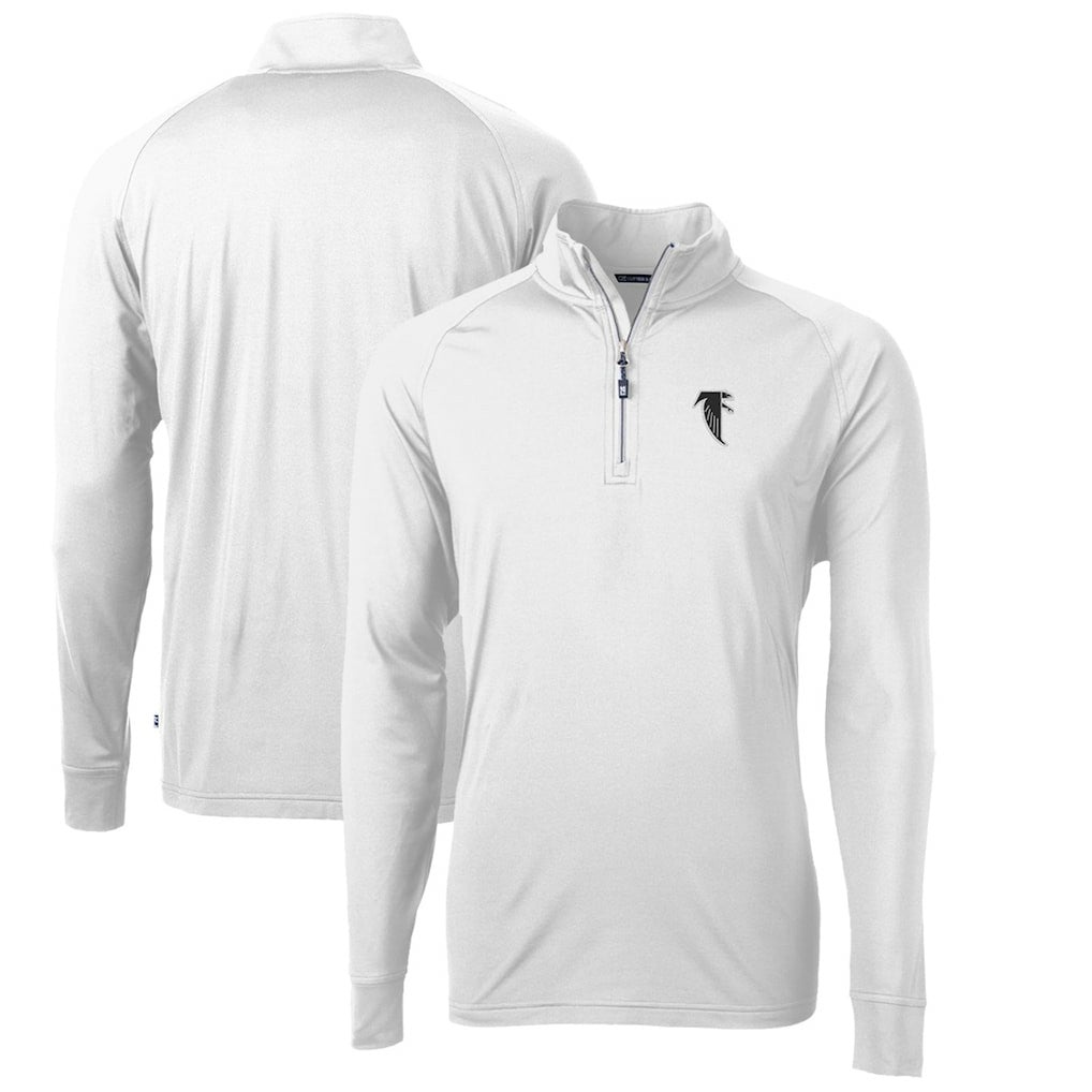 Atlanta Falcons Cutter & Buck Adapt Eco Knit Stretch Recycled Quarter-Zip Throwback Pullover Top White - NFL