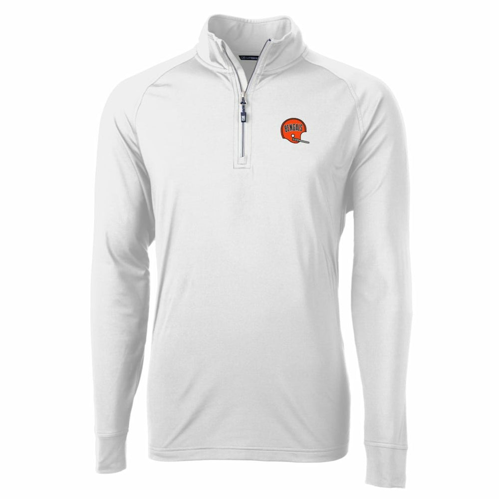 Cincinnati Bengals Cutter & Buck Adapt Eco Knit Stretch Recycled Quarter-Zip Throwback Pullover Top White - NFL