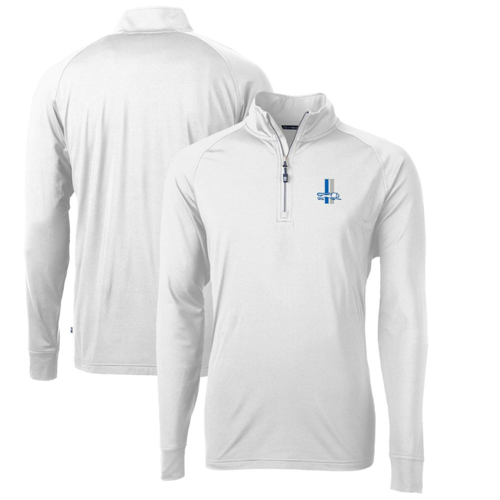 Detroit Lions Cutter & Buck Adapt Eco Knit Stretch Recycled Quarter-Zip Throwback Pullover Top White - NFL