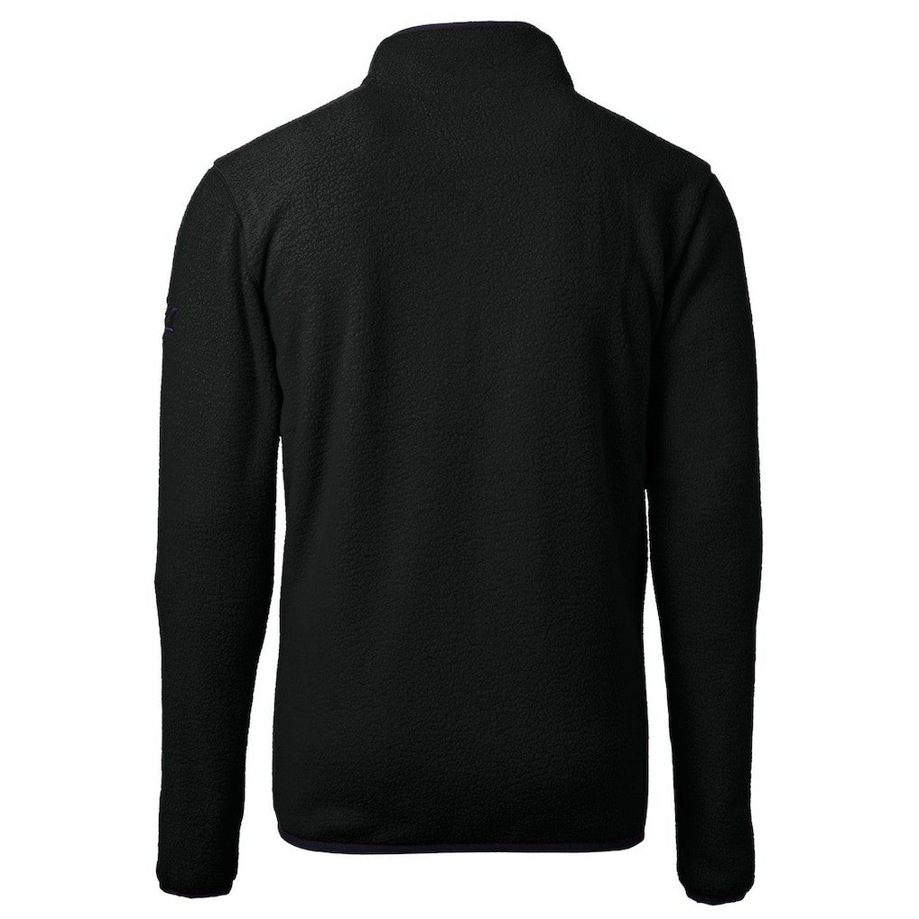 New Orleans Saints Cutter & Buck Throwback Eco Sherpa Fleece Quarter-Zip Pullover Jacket Black - NFL