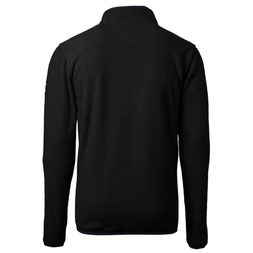 New Orleans Saints Cutter & Buck Throwback Eco Sherpa Fleece Quarter-Zip Pullover Jacket Black - NFL