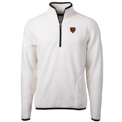 Chicago Bears Cutter & Buck Throwback Eco Sherpa Fleece Quarter-Zip Pullover Jacket White - NFL