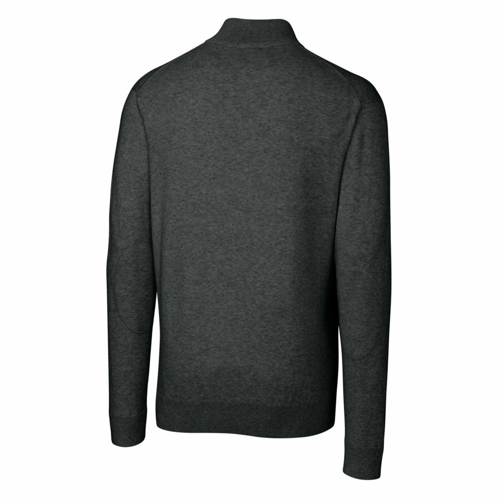 Detroit Lions Cutter & Buck Throwback Logo Lakemont Tri-Blend Quarter-Zip Pullover Sweater Heather Charcoal - NFL
