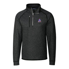 New England Patriots Cutter & Buck Throwback Logo Mainsail Sweater-Knit Half-Zip Pullover Jacket Heather Charcoal - NFL
