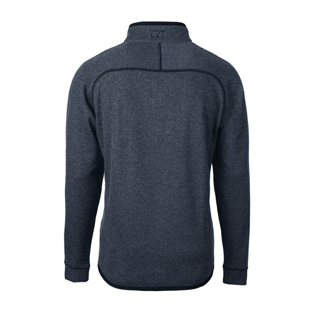 Chicago Bears Cutter & Buck Throwback Logo Mainsail Sweater-Knit Half-Zip Pullover Jacket Heather Navy - NFL