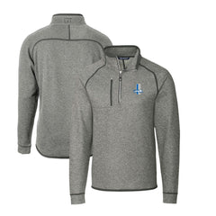 Detroit Lions Cutter & Buck Throwback Logo Mainsail Sweater-Knit Half-Zip Pullover Jacket Heather Gray - NFL