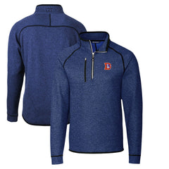 Denver Broncos Cutter & Buck Throwback Logo Mainsail Sweater-Knit Half-Zip Pullover Jacket Heather Royal - NFL
