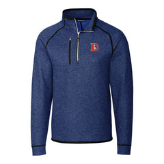 Denver Broncos Cutter & Buck Throwback Logo Mainsail Sweater-Knit Half-Zip Pullover Jacket Heather Royal - NFL