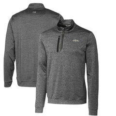 New York Jets Cutter & Buck Stealth Heathered Throwback Logo Quarter-Zip Pullover Top Steel - NFL