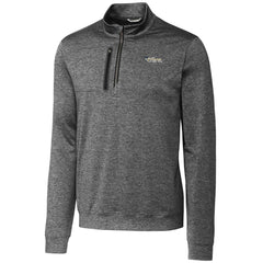 New York Jets Cutter & Buck Stealth Heathered Throwback Logo Quarter-Zip Pullover Top Steel - NFL