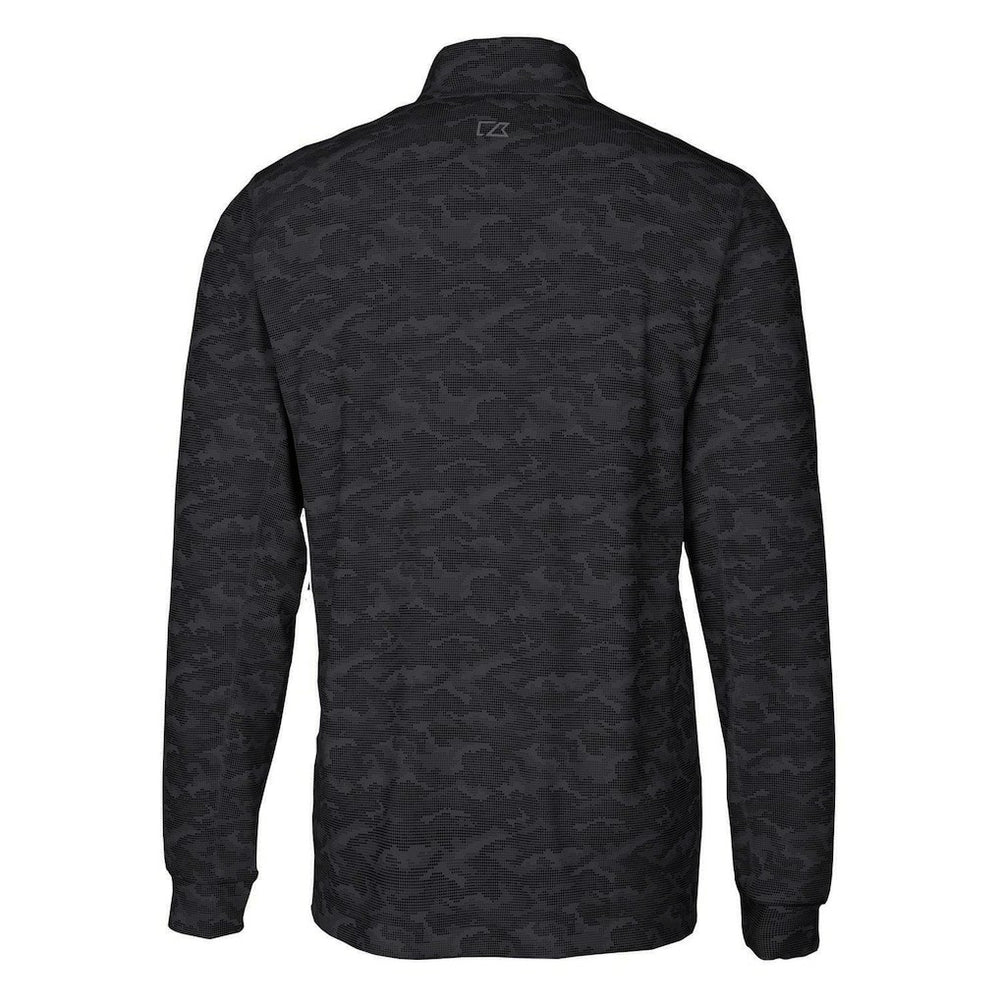 San Francisco 49ers Cutter & Buck Throwback Logo Traverse Camo Print Stretch Quarter-Zip Pullover Top Black - NFL