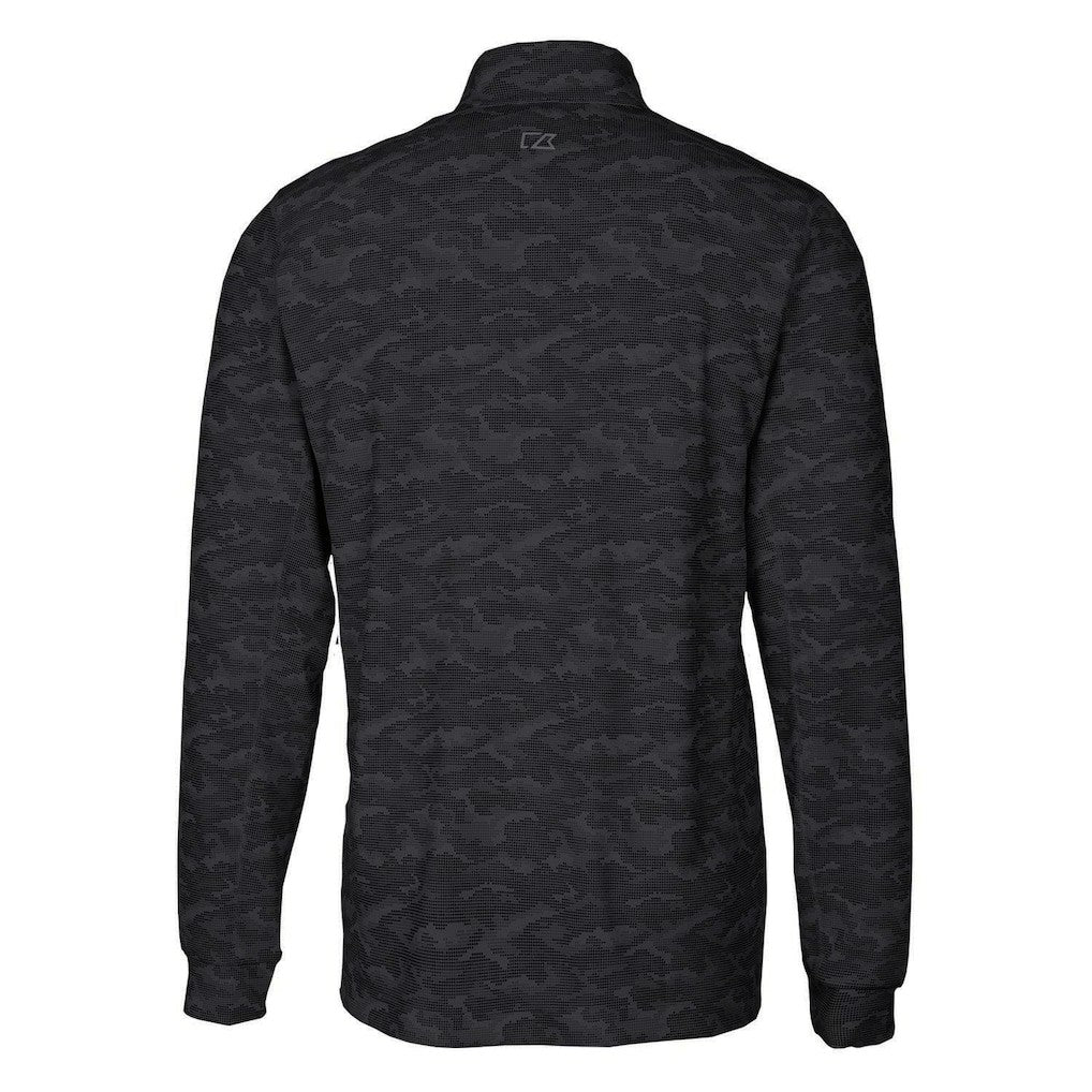 Cincinnati Bengals Cutter & Buck Throwback Logo Traverse Camo Print Stretch Quarter-Zip Pullover Top Black - NFL