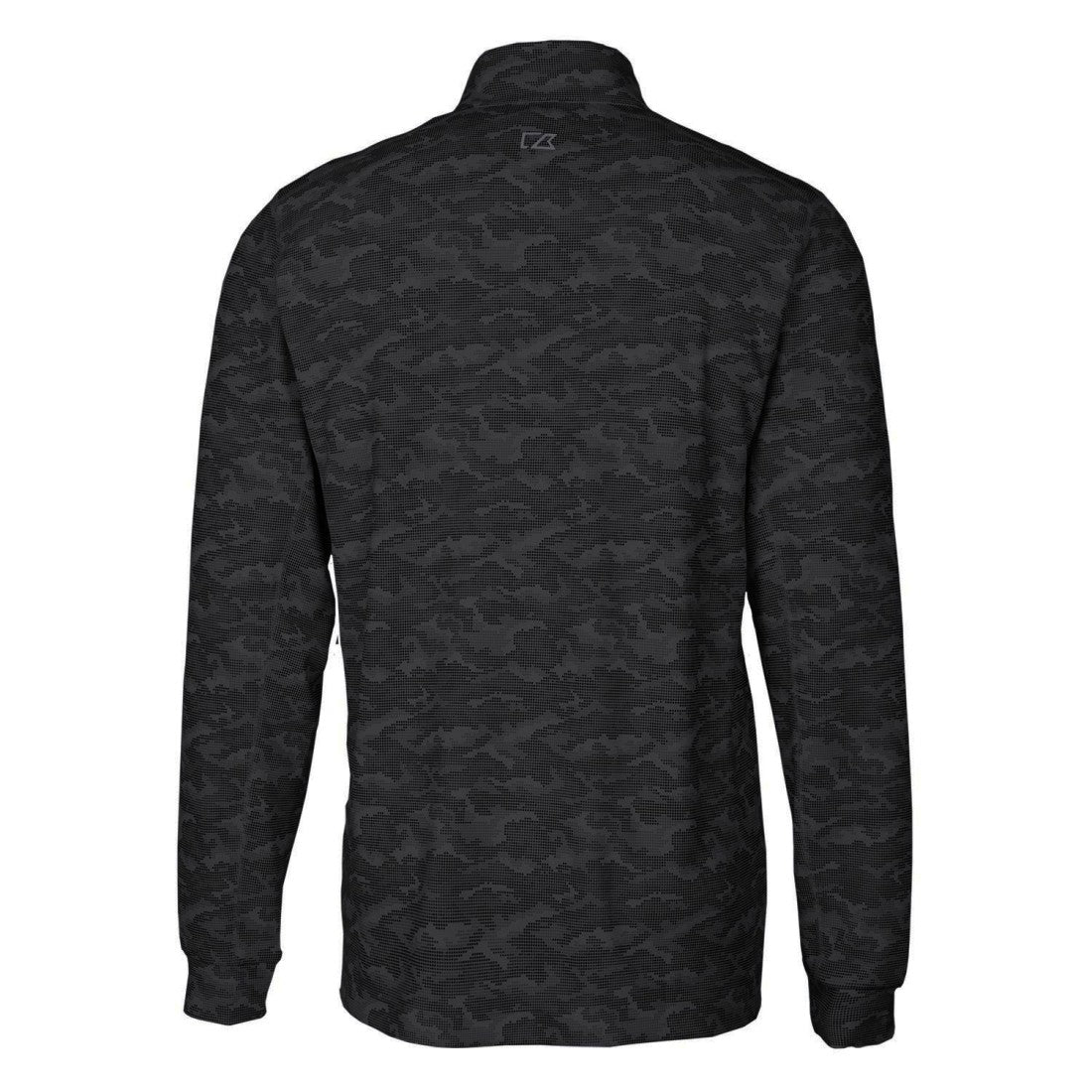 Detroit Lions Cutter & Buck Throwback Logo Traverse Camo Print Stretch Quarter-Zip Pullover Top Black - NFL