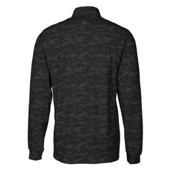 Detroit Lions Cutter & Buck Throwback Logo Traverse Camo Print Stretch Quarter-Zip Pullover Top Black - NFL