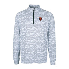 Chicago Bears Cutter & Buck Throwback Logo Traverse Camo Print Stretch Quarter-Zip Pullover Top Charcoal - NFL