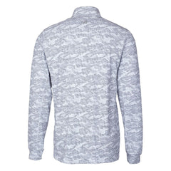 Denver Broncos Cutter & Buck Throwback Logo Traverse Camo Print Stretch Quarter-Zip Pullover Top Charcoal - NFL