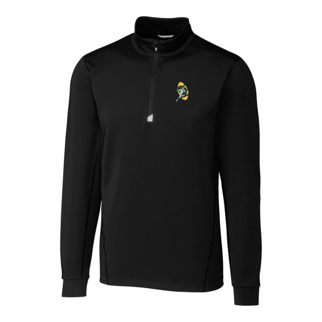 Green Bay Packers Cutter & Buck Throwback Logo Traverse Stretch Quarter-Zip Pullover Top Black - NFL