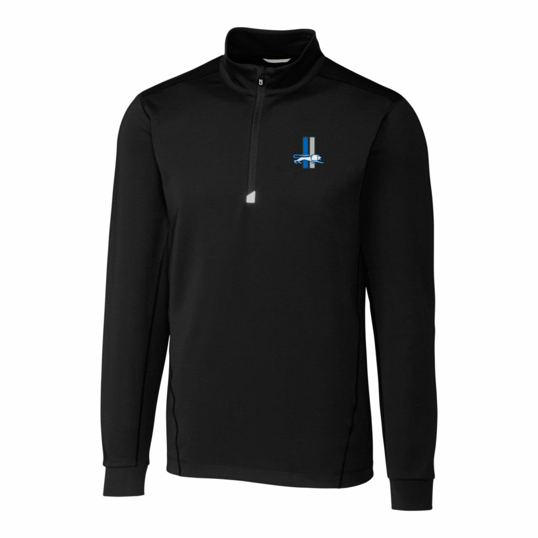 Detroit Lions Cutter & Buck Throwback Logo Traverse Stretch Quarter-Zip Pullover Top Black - NFL