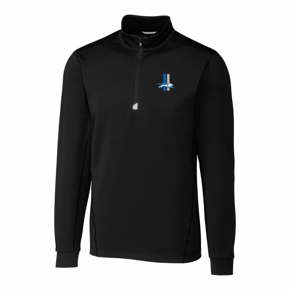 Detroit Lions Cutter & Buck Throwback Logo Traverse Stretch Quarter-Zip Pullover Top Black - NFL