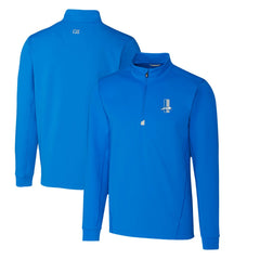 Detroit Lions Cutter & Buck Throwback Logo Traverse Stretch Quarter-Zip Pullover Top Blue - NFL