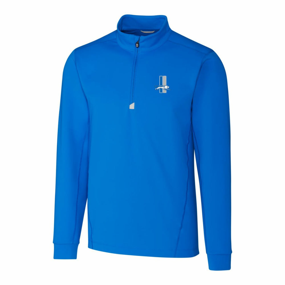 Detroit Lions Cutter & Buck Throwback Logo Traverse Stretch Quarter-Zip Pullover Top Blue - NFL