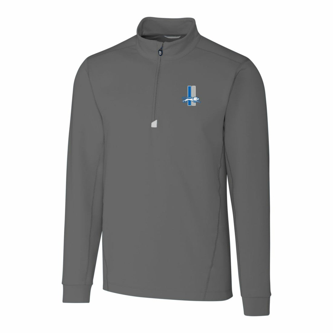 Detroit Lions Cutter & Buck Throwback Logo Traverse Stretch Quarter-Zip Pullover Top Steel - NFL