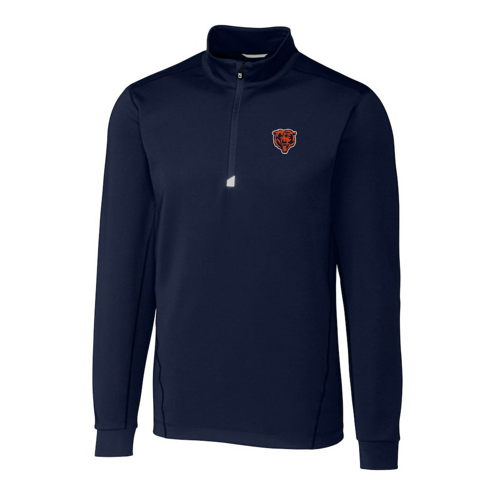Chicago Bears Cutter & Buck Throwback Logo Traverse Stretch Quarter-Zip Pullover Top Navy - NFL
