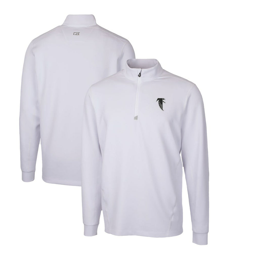 Atlanta Falcons Cutter & Buck Throwback Logo Traverse Stretch Quarter-Zip Pullover Top White - NFL