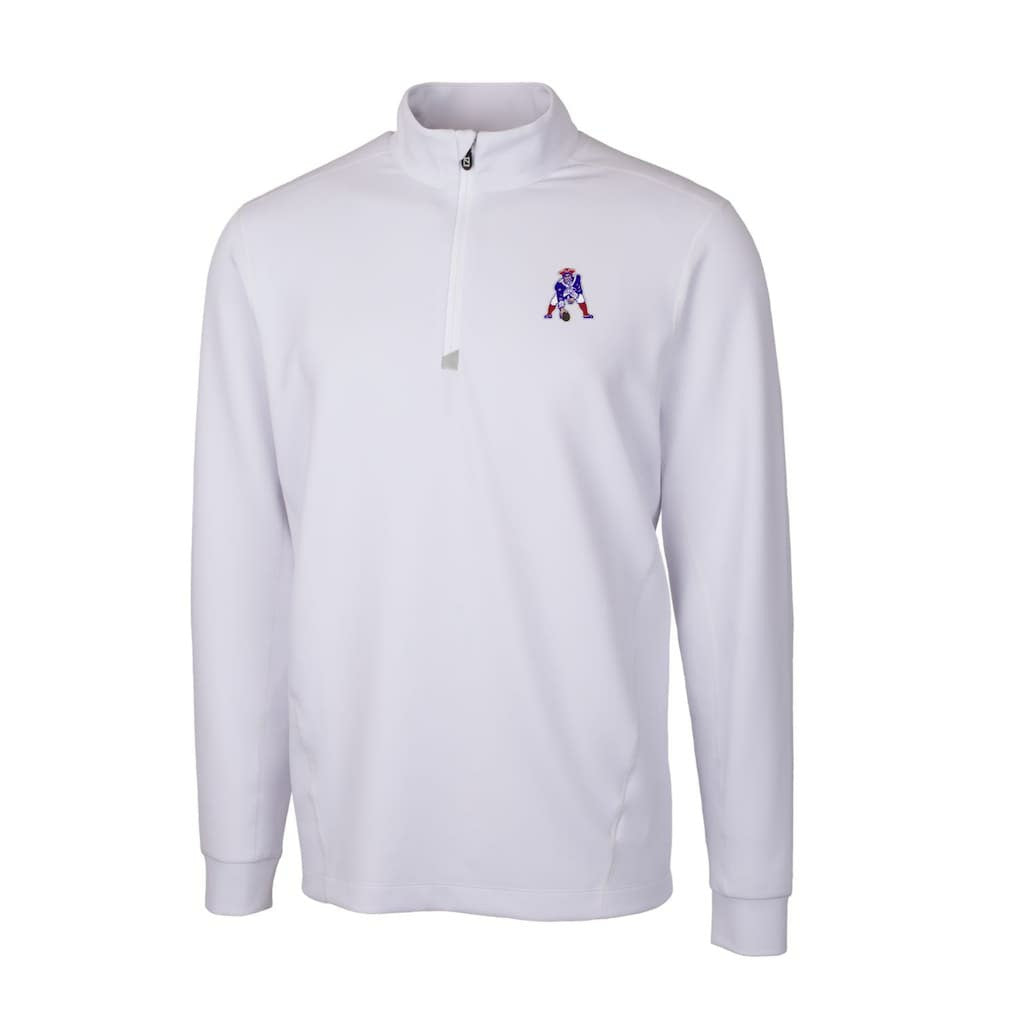 New England Patriots Cutter & Buck Throwback Logo Traverse Stretch Quarter-Zip Pullover Top White - NFL