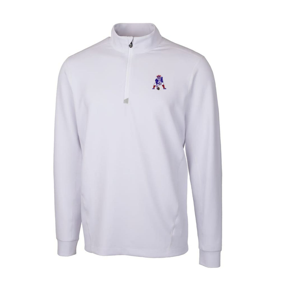New England Patriots Cutter & Buck Throwback Logo Traverse Stretch Quarter-Zip Pullover Top White - NFL