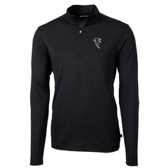 Atlanta Falcons Cutter & Buck Throwback Logo Virtue Eco Pique Recycled Quarter-Zip Pullover Top Black - NFL