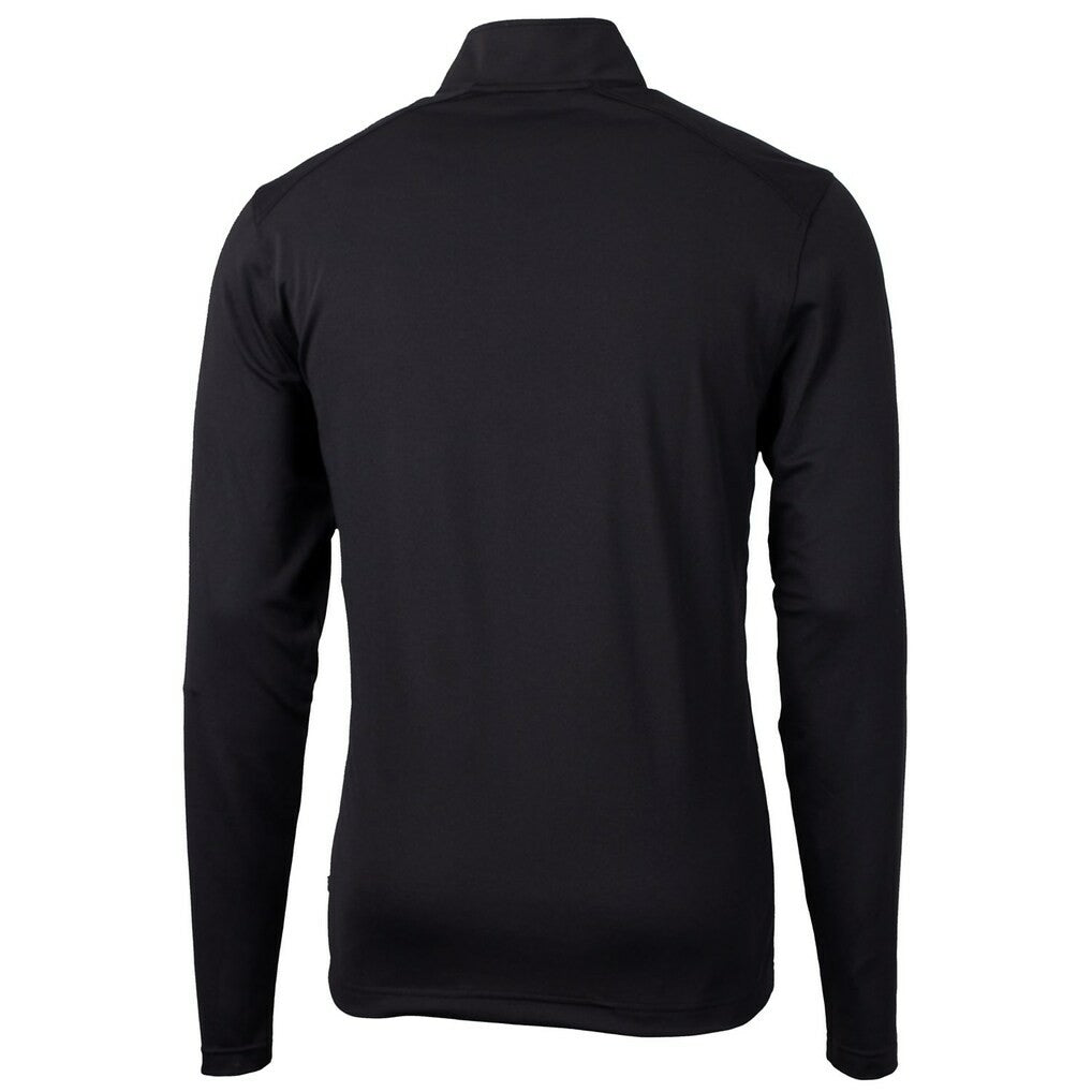Atlanta Falcons Cutter & Buck Throwback Logo Virtue Eco Pique Recycled Quarter-Zip Pullover Top Black - NFL