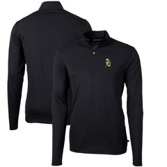 Green Bay Packers Cutter & Buck Throwback Logo Virtue Eco Pique Recycled Quarter-Zip Pullover Top Black - NFL