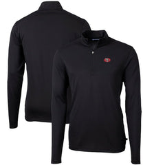 San Francisco 49ers Cutter & Buck Throwback Logo Virtue Eco Pique Recycled Quarter-Zip Pullover Top Black - NFL
