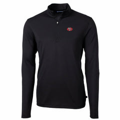 San Francisco 49ers Cutter & Buck Throwback Logo Virtue Eco Pique Recycled Quarter-Zip Pullover Top Black - NFL
