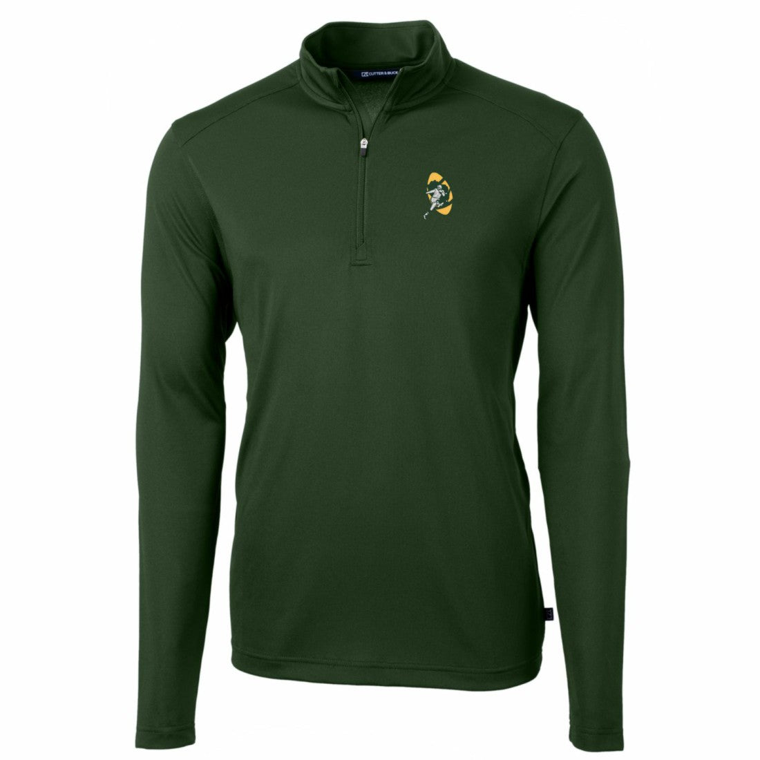 Green Bay Packers Cutter & Buck Throwback Logo Virtue Eco Pique Recycled Quarter-Zip Pullover Top Green - NFL