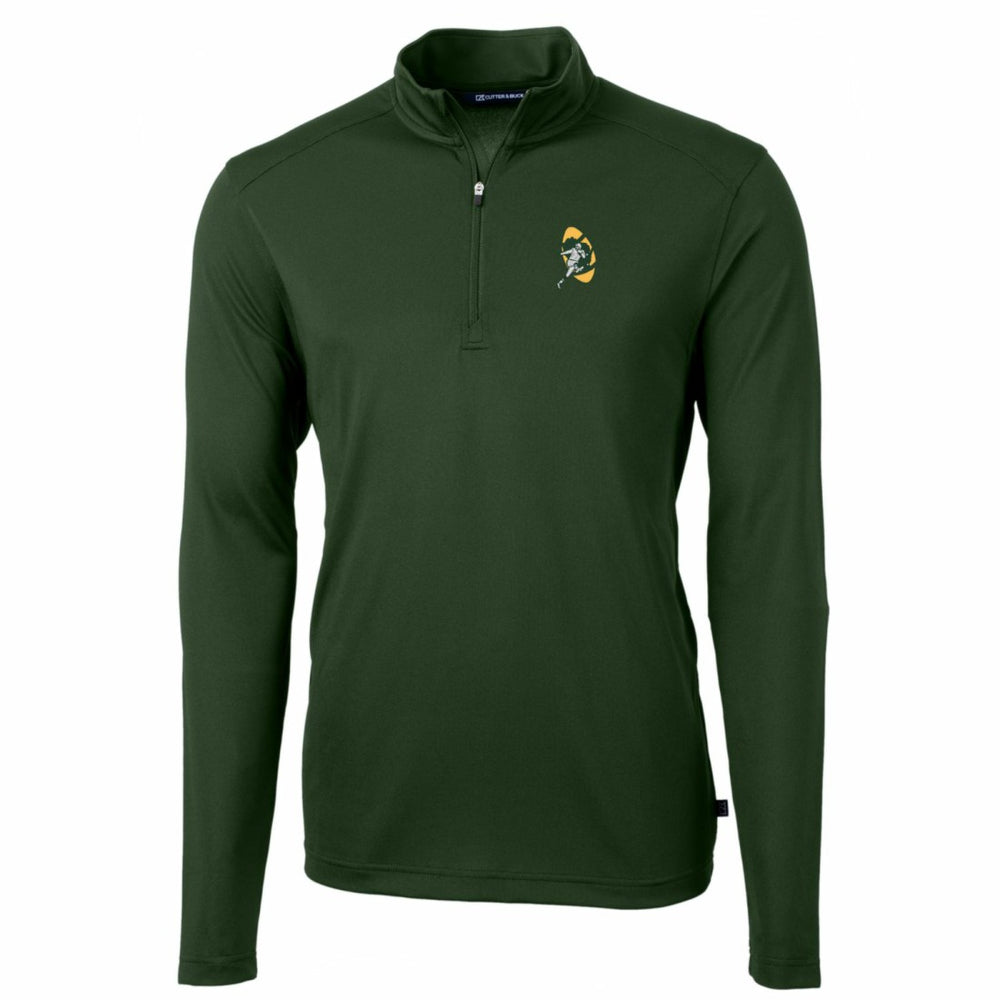 Green Bay Packers Cutter & Buck Throwback Logo Virtue Eco Pique Recycled Quarter-Zip Pullover Top Green - NFL