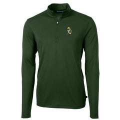 Green Bay Packers Cutter & Buck Throwback Logo Virtue Eco Pique Recycled Quarter-Zip Pullover Top Green - NFL