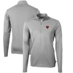 Chicago Bears Cutter & Buck Throwback Logo Virtue Eco Pique Recycled Quarter-Zip Pullover Top Gray - NFL