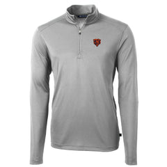 Chicago Bears Cutter & Buck Throwback Logo Virtue Eco Pique Recycled Quarter-Zip Pullover Top Gray - NFL
