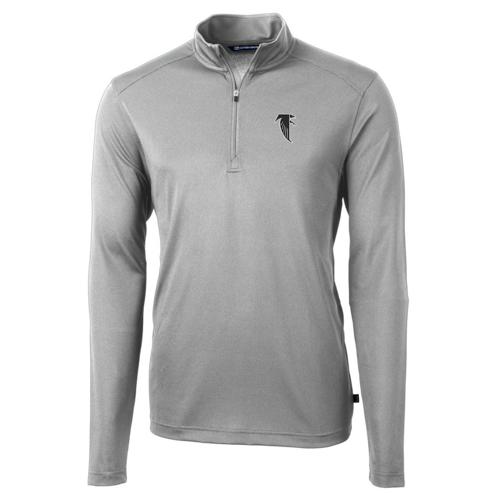 Atlanta Falcons Cutter & Buck Throwback Logo Virtue Eco Pique Recycled Quarter-Zip Pullover Top Gray - NFL