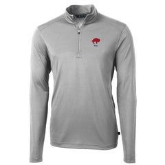 Buffalo Bills Cutter & Buck Throwback Logo Virtue Eco Pique Recycled Quarter-Zip Pullover Top Gray - NFL