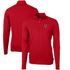 Atlanta Falcons Cutter & Buck Throwback Logo Virtue Eco Pique Recycled Quarter-Zip Pullover Top Red - NFL
