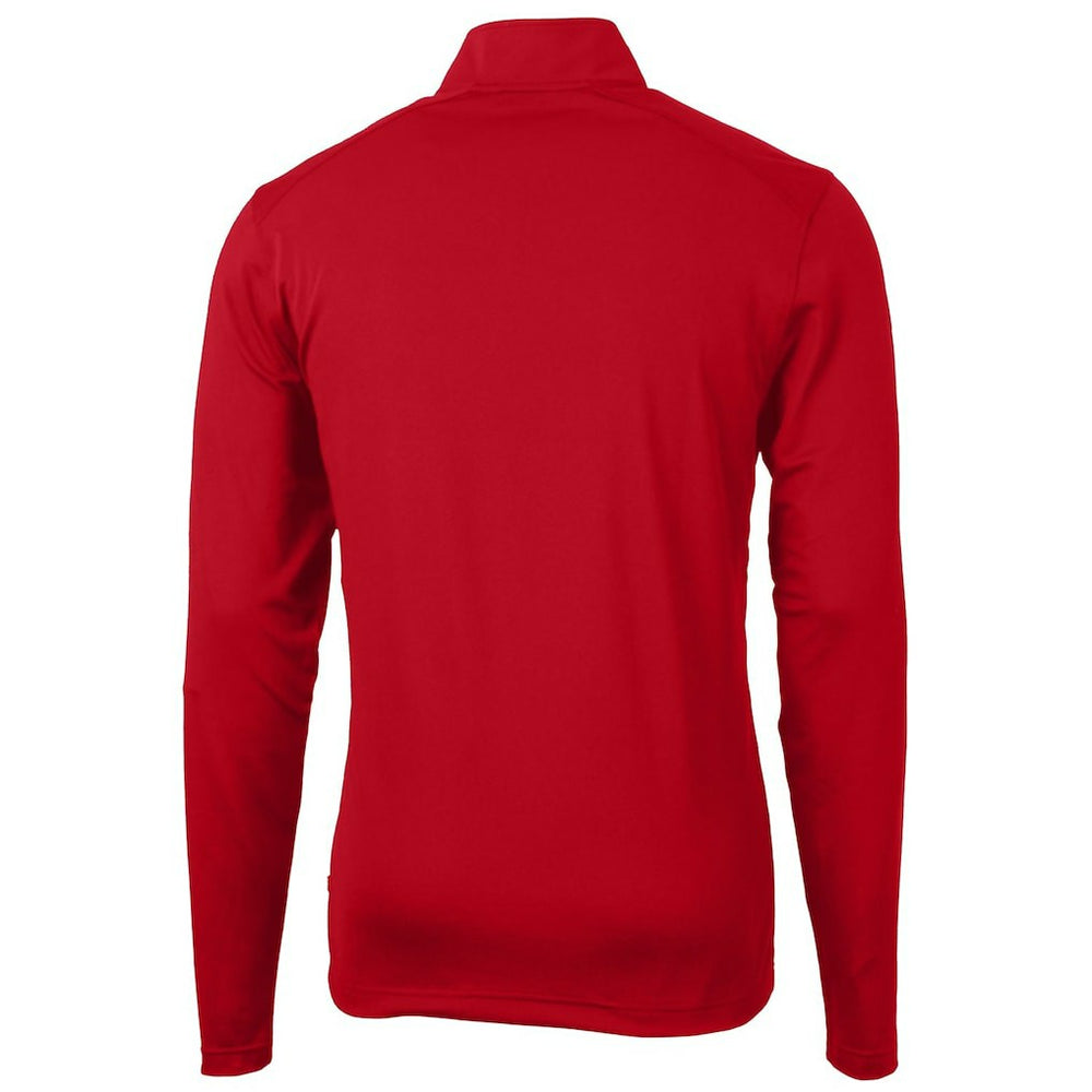 Buffalo Bills Cutter & Buck Throwback Logo Virtue Eco Pique Recycled Quarter-Zip Pullover Top Red - NFL
