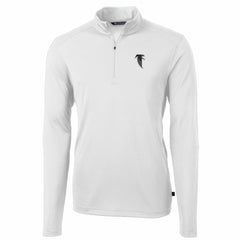 Atlanta Falcons Cutter & Buck Throwback Logo Virtue Eco Pique Recycled Quarter-Zip Pullover Top White - NFL