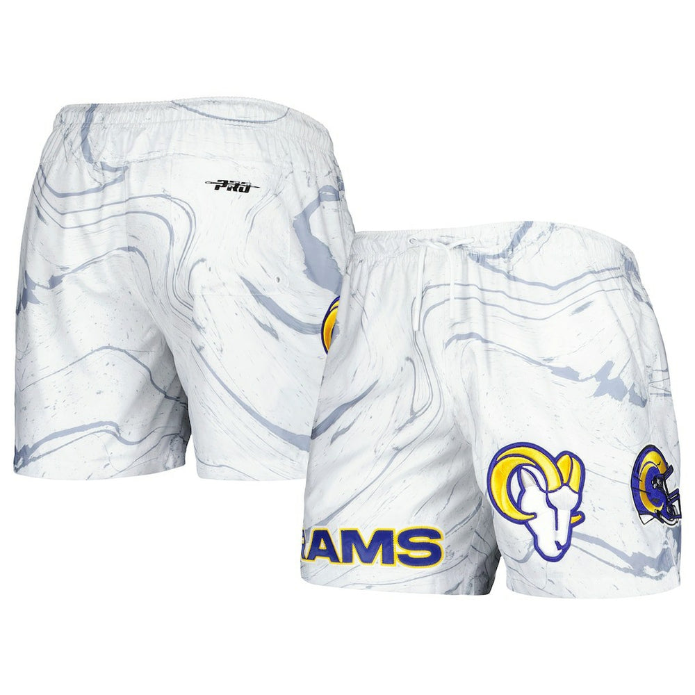 Los Angeles Rams Pro Standard Allover Marble Print Shorts White - NFL