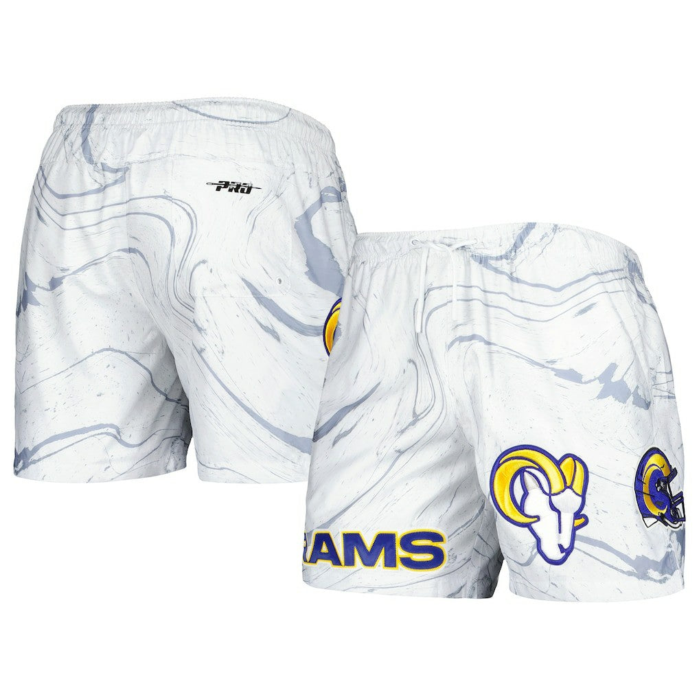 Los Angeles Rams Pro Standard Allover Marble Print Shorts White - NFL
