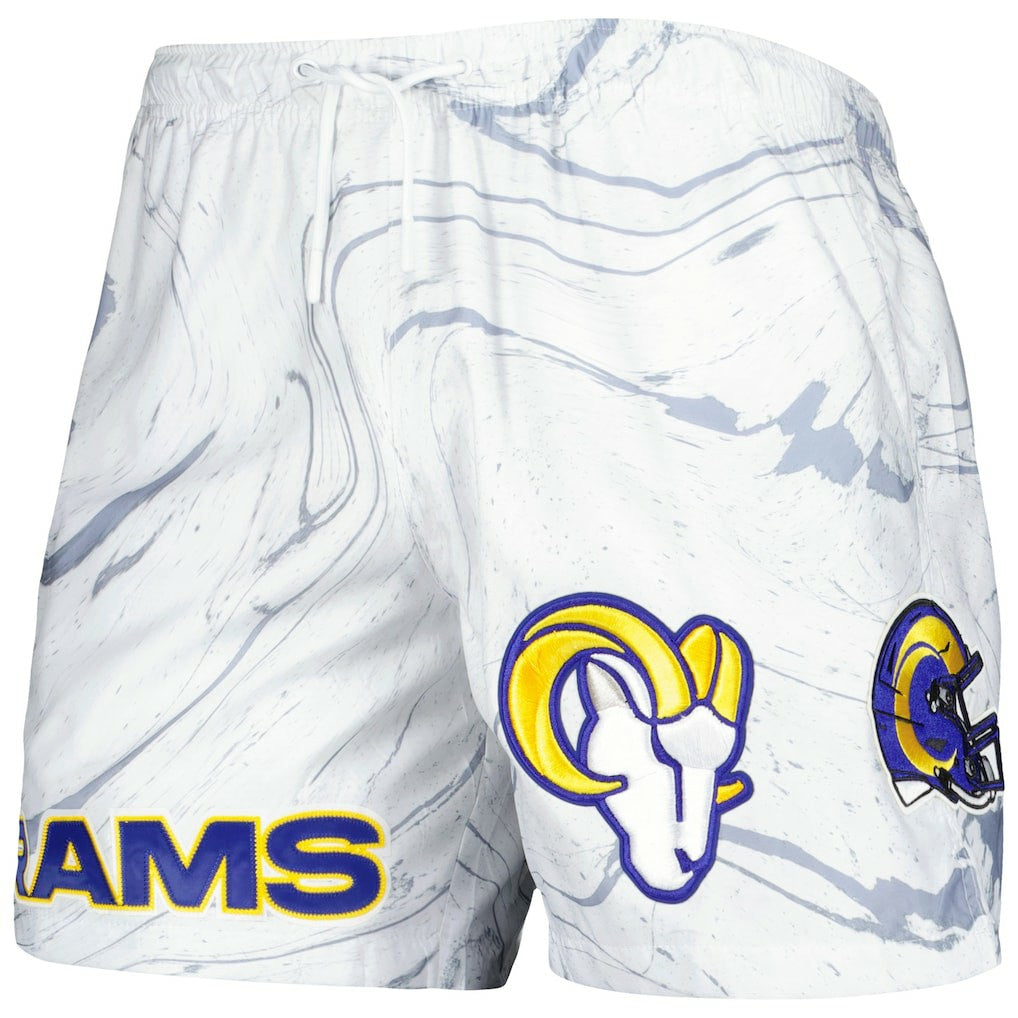 Los Angeles Rams Pro Standard Allover Marble Print Shorts White - NFL